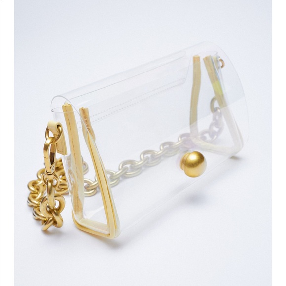 Zara chain strap vinyl shoulders bag - Picture 3 of 8